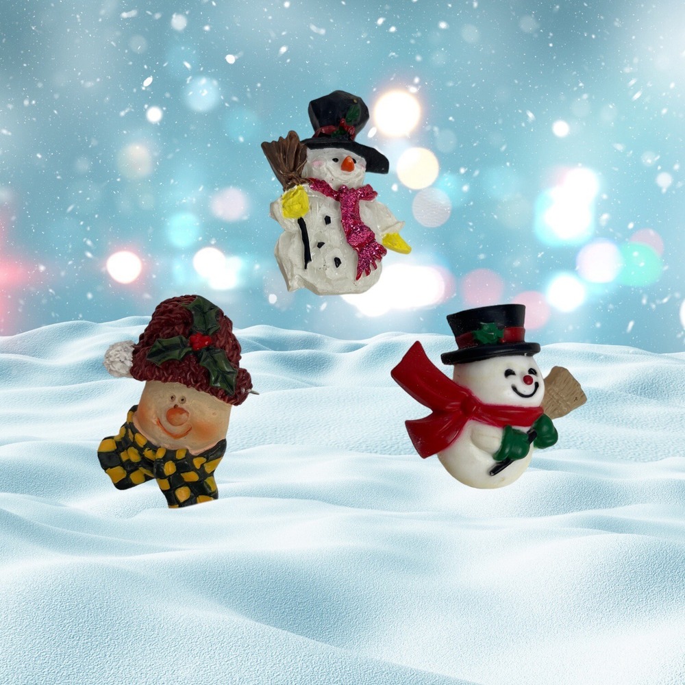 Vintage Christmas Snowmen Brooches